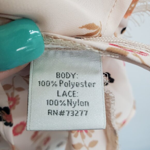 Lauren Conrad Floral Lace Ruffle Blouse Peplum Style Romantic Cottagecore Medium - Picture 8 of 13